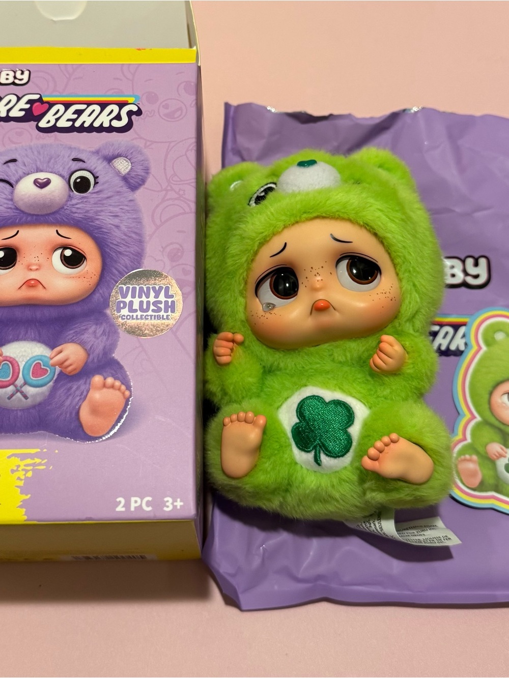 Care Bears Green Baby Surprise Plush with Shamrock Emblem Good Luck Bear